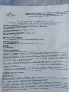 Выписка из больницы